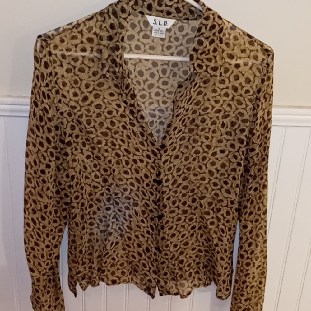 Semi-sheer silk blouse